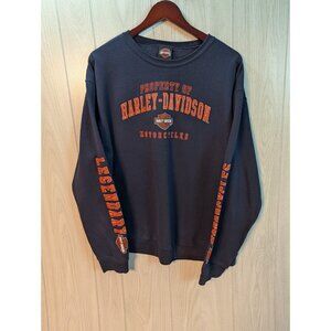 Harley-Davidson Men's Sweatshirt XL Blue Power Keg Logo Crew Neck Classic